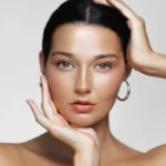 Latina woman with glowing skin